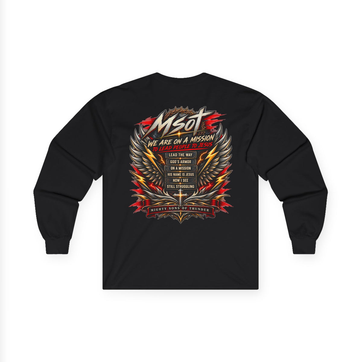 MIGHTY SONS OF THUNDER – Jesus Rock Lives Long Sleeve Tee